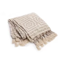 50"x60" Hypnotic Throw Blanket Taupe - Jungalow By Justina Blakeney