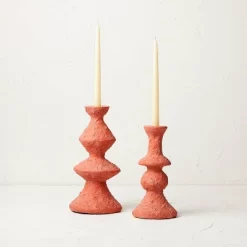 Tall Clay Taper Candle Holder Red - Opalhouse™ Designed With Jungalow™ -Jungalow GUEST 030eda6c 85df 45b9 bbc4 07bae42656d4