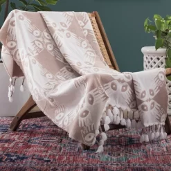 50"x60" Hand In Hand Throw Blanket Tan - Jungalow By Justina Blakeney -Jungalow GUEST 139a1f7a d6de 4a28 8a24 943f98912d40