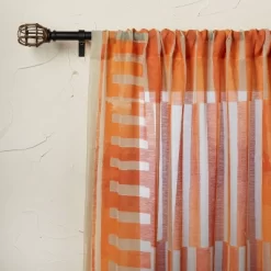 1pc Sheer Ophelia Printed Burnout Window Curtain Panel Orange - Opalhouse™ Designed With Jungalow™ -Jungalow GUEST 154e0bfa b339 41f9 9f40 0461976c9081