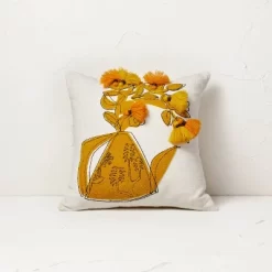 Floral Watering Pitcher Square Throw Pillow With Tassels - Opalhouse™ Designed With Jungalow™ 6 Floral Watering Pitcher Square Throw Pillow With Tassels - Opalhouse™ Designed With Jungalow™ -Jungalow GUEST 295bbf4a 7932 4570 9c93 22f266108cb5