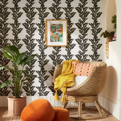 Botanical Leaf Peel And Stick Wallpaper Black/White - Opalhouse™ Designed With Jungalow™ 1 Botanical Leaf Peel And Stick Wallpaper Black/White - Opalhouse™ Designed With Jungalow™