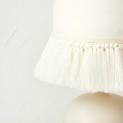 Small Table Lamp With Fringe Shade Off-White (Includes LED Light Bulb) - Opalhouse™ Designed With Jungalow™ -Jungalow GUEST 7079ad87 cd05 4cd7 9819 853a3f7ddc63