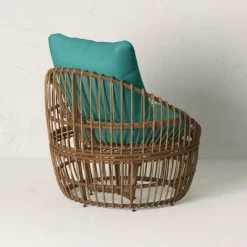 Topanga Club Chair With Ottoman - Blue/Brown - Opalhouse™ Designed With Jungalow™ 12 Topanga Club Chair With Ottoman - Blue/Brown - Opalhouse™ Designed With Jungalow™ -Jungalow GUEST db6f5d67 275a 4bfa 9fae 3ff68f41b8d1