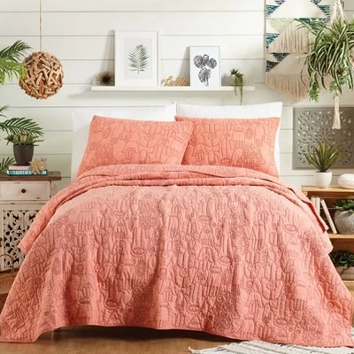 Hamsa Quilt Set Orange - Justina Blakeney For Makers Collective 1 Hamsa Quilt Set Orange - Justina Blakeney For Makers Collective