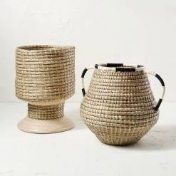 Seasgrass And Bamboo Woven Pedestal Vase - Opalhouse™ Designed With Jungalow™ -Jungalow GUEST f40310db 34b9 40f3 aeb2 f7887abcfcc9
