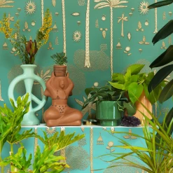 Jungalow Bikini Gardener Pot By Justina Blakeney™ -Jungalow JUNGALOW BATCH 3 LIFESTYLE COSMIC DESERT WALLPAPER SQUARE 09