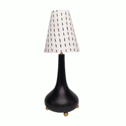 Jungalow Eytan Table Lamp Base In Black By Like A Lion™ -Jungalow JUNGALOW LAMPS EYTAN BLACK ALL SHADES SQUARE