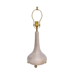 Jungalow Eytan Table Lamp Base In Grey Wash By Like A Lion™ -Jungalow JUNGALOW LAMPS EYTAN WHITE SQUARE