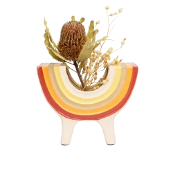 Rainbow Bowl In Neutral By Jungalow® -Jungalow JUNGALOW RAINBOW PLANTER GREEN 03