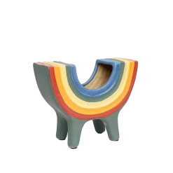 Rainbow Bowl In Navy By Jungalow® -Jungalow JUNGALOW RAINBOW PLANTER NAVY 02