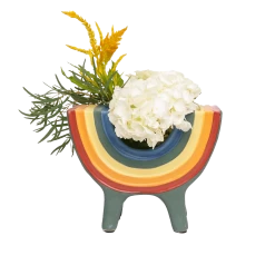 Rainbow Bowl In Navy By Jungalow® -Jungalow JUNGALOW RAINBOW PLANTER NAVY 03