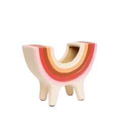 Rainbow Bowl In Pink By Jungalow® -Jungalow JUNGALOW RAINBOW PLANTER PINK 01