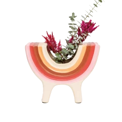 Rainbow Bowl In Pink By Jungalow® -Jungalow JUNGALOW RAINBOW PLANTER PINK 03