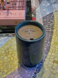 Jungalow Kaya Ceramic Candle - Blue/Sea Musk 8 Jungalow Kaya Ceramic Candle - Blue/Sea Musk -Jungalow PhotoJun222023 40804PM