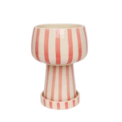 Jungalow Kaya 3-Piece Ceramic Planter By Justina Blakeney™ -Jungalow coralstripedkayaplanter