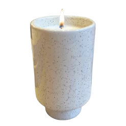Jungalow Kaya Ceramic Candle - Speckled Cream/Coconut Musk