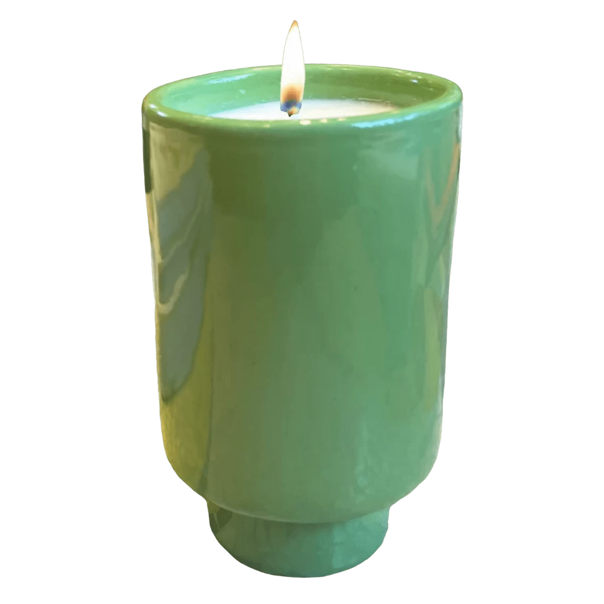 Jungalow Kaya Ceramic Candle - Matcha Green/Pomegranate Sage 1 Jungalow Kaya Ceramic Candle - Matcha Green/Pomegranate Sage