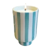 Jungalow Kaya Ceramic Candle - Aqua Stripe/Plumeria