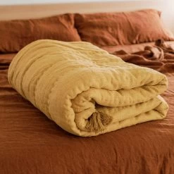 Jungalow Sol Natural Dyed Quilt In Marigold By Like A Lion®