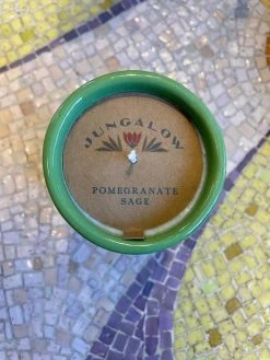 Jungalow Kaya Ceramic Candle - Matcha Green/Pomegranate Sage 7 Jungalow Kaya Ceramic Candle - Matcha Green/Pomegranate Sage -Jungalow matchacandlelabel