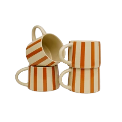 Jungalow Tierra Striped Mug Set In Amber