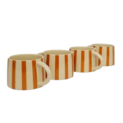 Jungalow Tierra Striped Mug Set In Amber -Jungalow tierramugs3